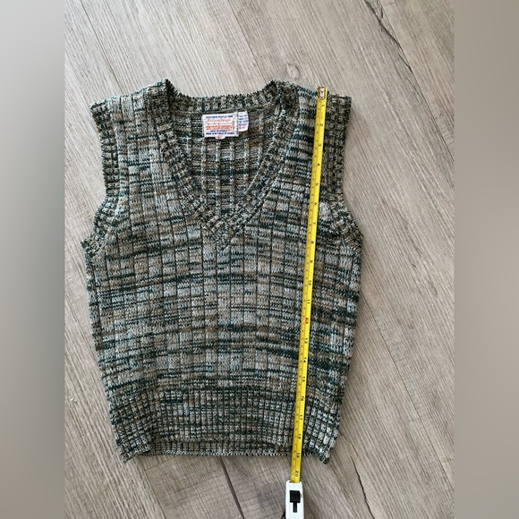 Vintage Donnkenny Marled Green Khaki Knit Sleeveless Sweater Vest Academia -Sz M - Picture 5 of 5